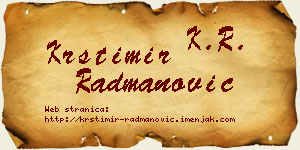Krstimir Radmanović vizit kartica
